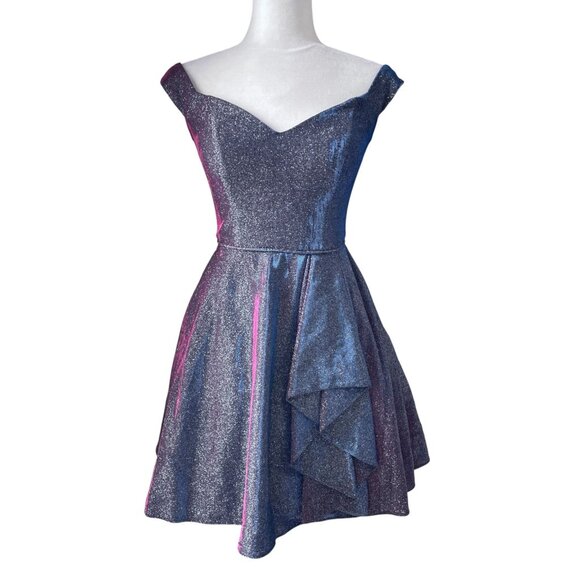 Blondie Nites Dresses & Skirts - Blondie Nites Off-The-Shoulder Shine Fit & Flare Dress SZ 5